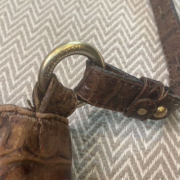 Brahmin Brown Leather Croc Small Shoulder Purse - Picture 3 of 10